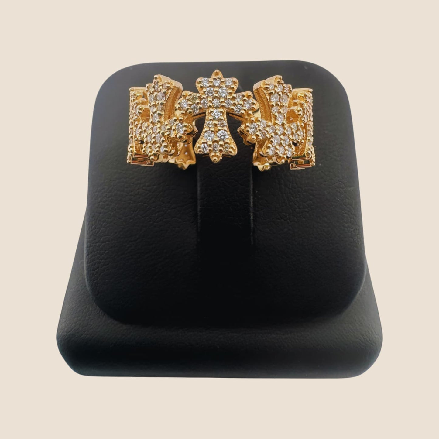 Diamond Eternity Cross Ring Yellow / 7 - Kinoro