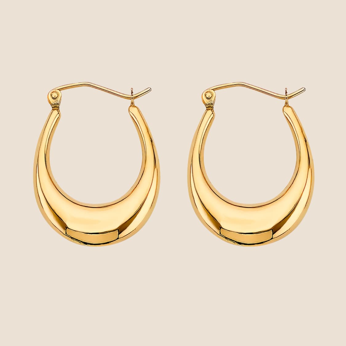 U Shaped Hoop Earrings Yellow - Kinoro