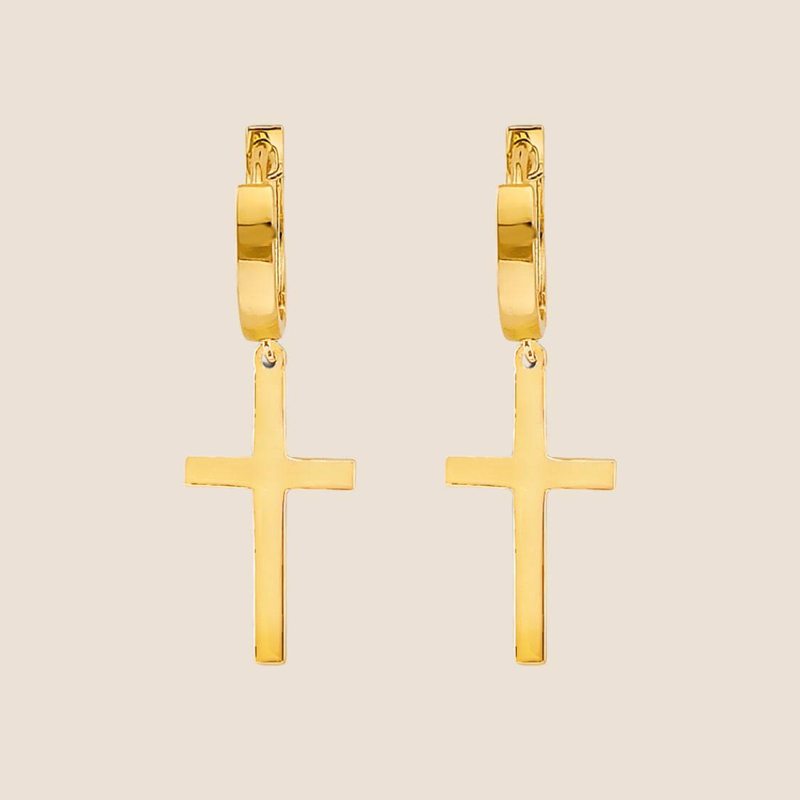 Cross Huggies Earrings - Kinoro