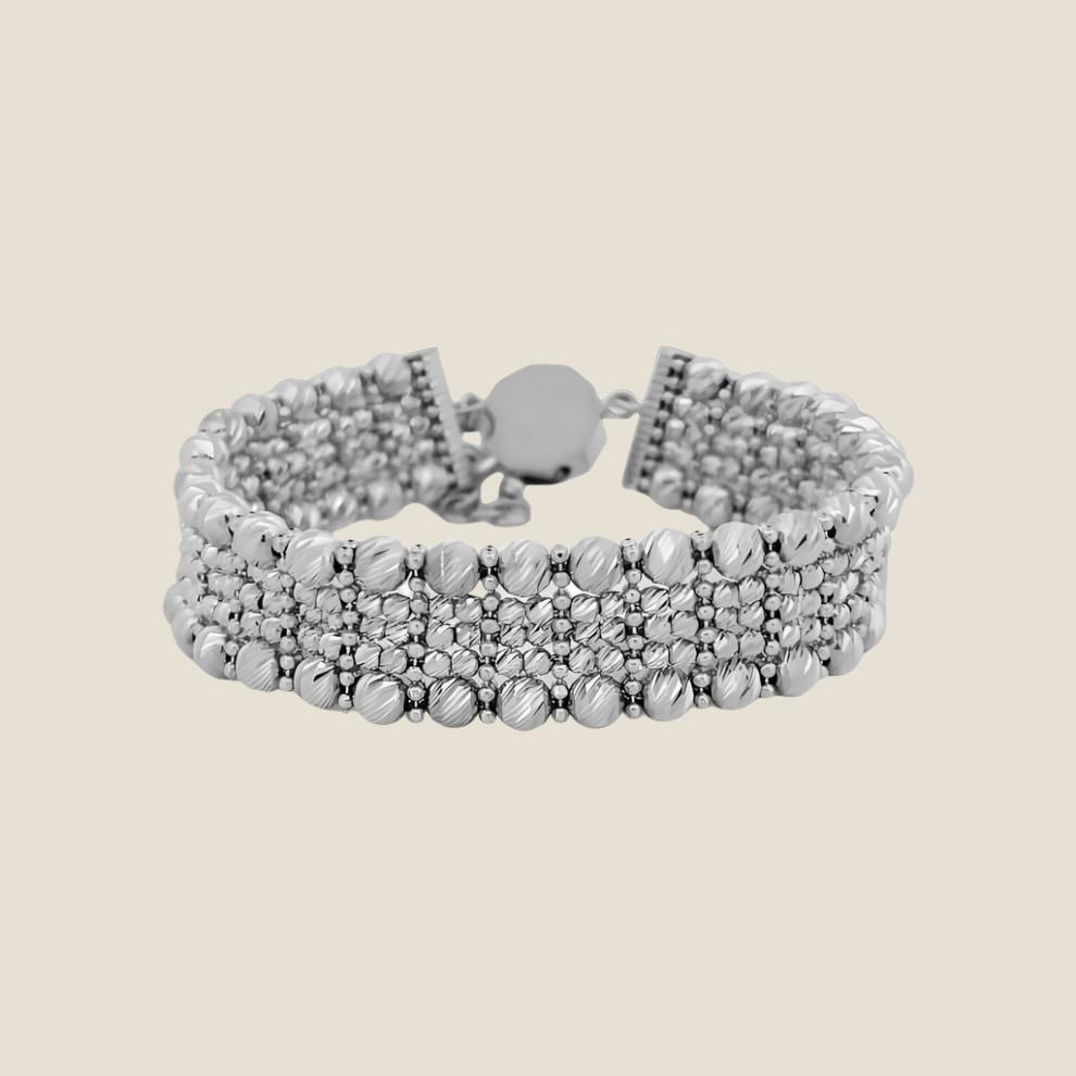 Weave Stone Cut Bracelet White - Kinoro
