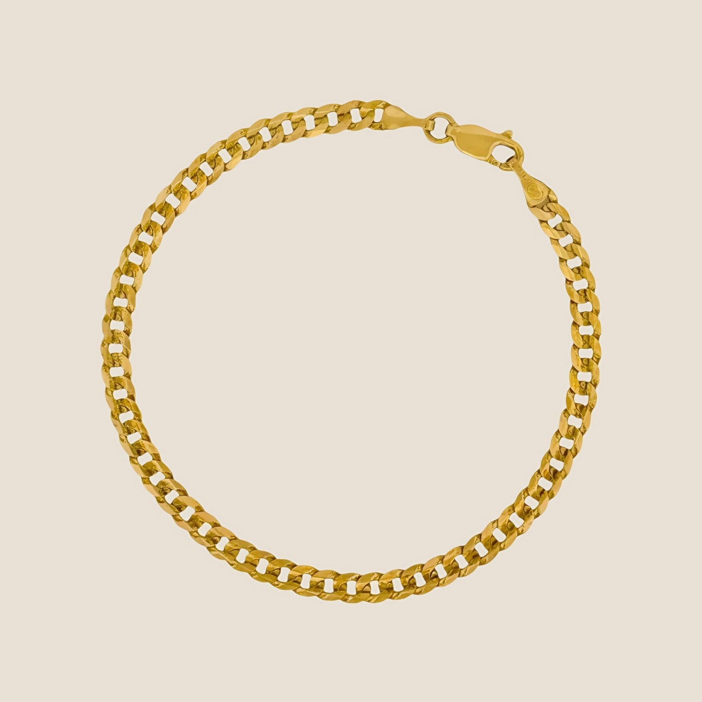 4MM Flat Curb Bracelet Yellow / 7 - Kinoro