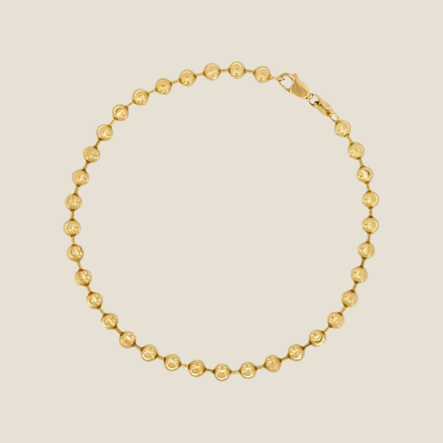 4MM Moon Cut Ball Bracelet Yellow / 7.5 - Kinoro
