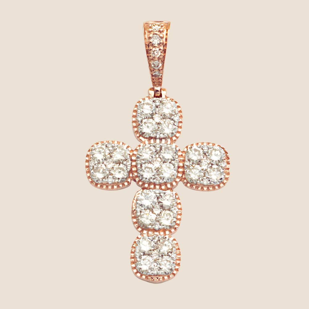 Square Cluster Diamond Cross Pendant - Kinoro