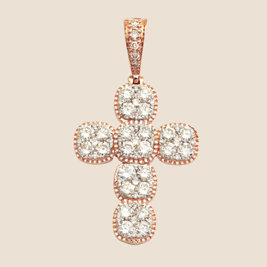 Square Cluster Diamond Cross Pendant - Kinoro