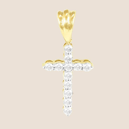 Small 12-Stone Diamond Cross Pendant - Kinoro