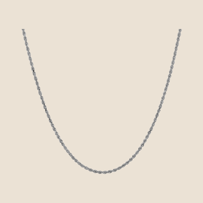 1.5MM Rope Chain in 14k Solid Gold with Fine Diamond Cut Links and Lobster Clasp for a Refined, Minimalist Look