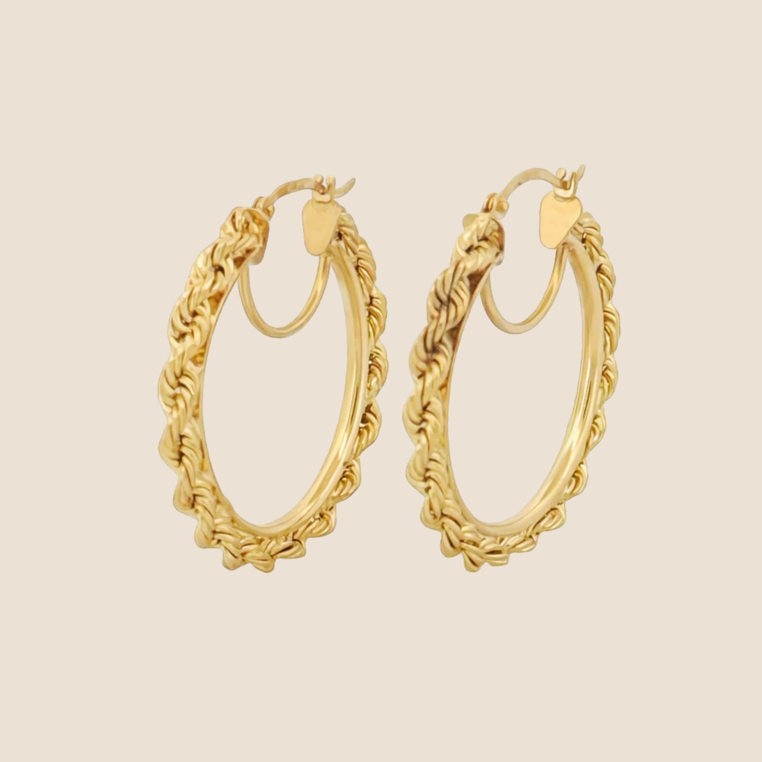 Large Rope Hoop Earrings 