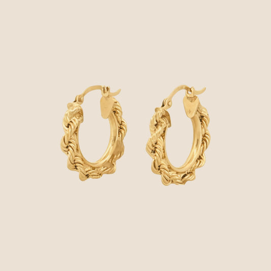 Small Rope Hoop Earrings 