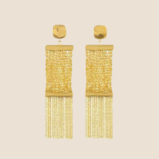 Curtain Dangle EarringsYellow Gold 