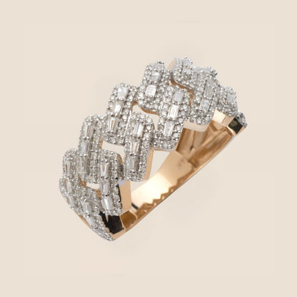 Baguette Diamond Cuban Ring