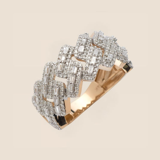 Baguette Diamond Cuban Ring