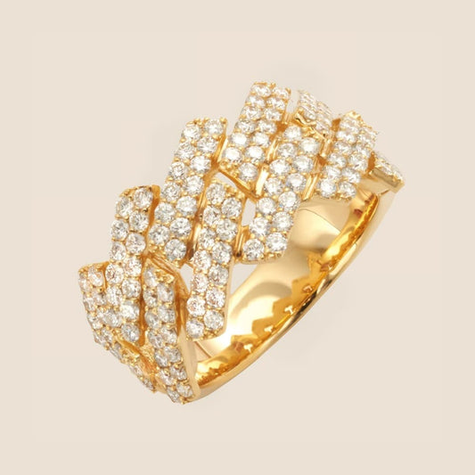 Square Diamond Cuban Ring