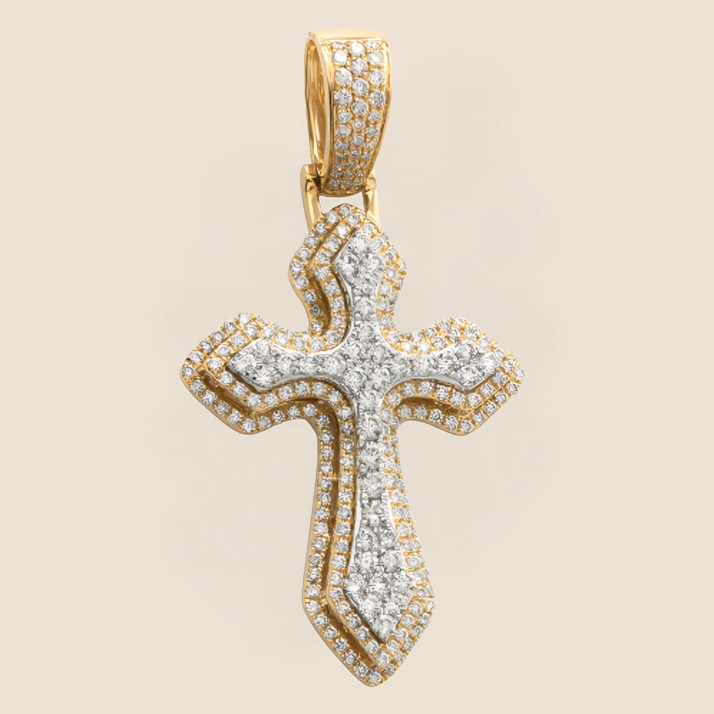 Ornate Diamond Cross Pendant