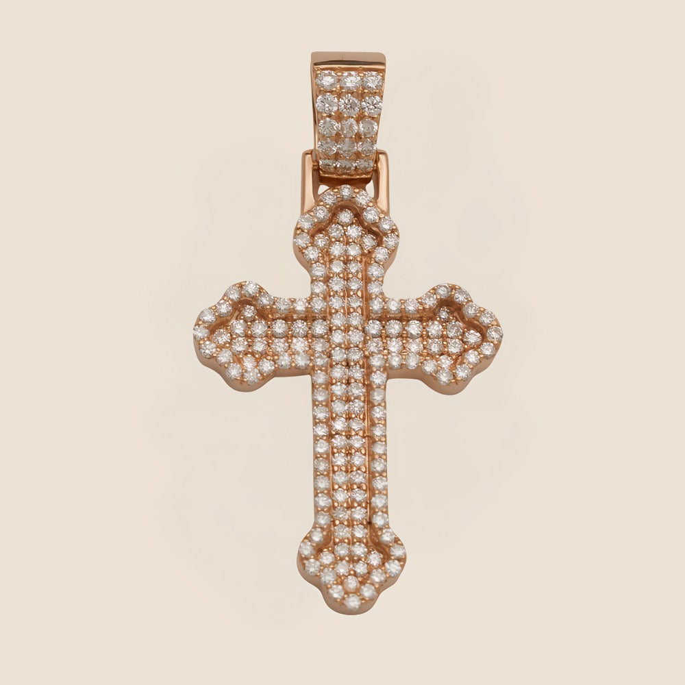 Smal Clover Diamond Cross Pendant