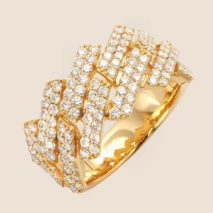 Square Diamond Cuban Ring